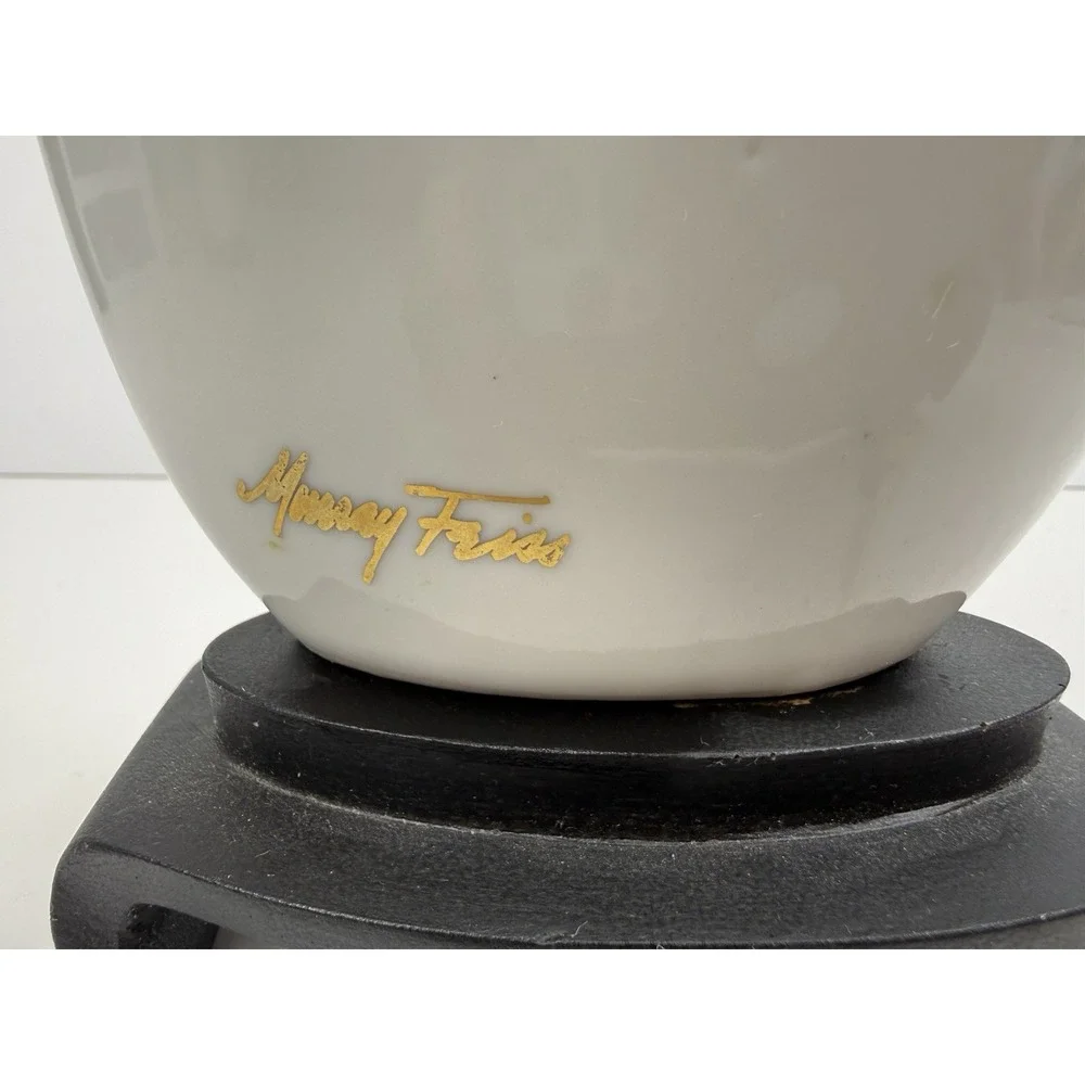Vintage Murray Feiss Signed Porcelain‎ Table Lamp Iris, Flowers